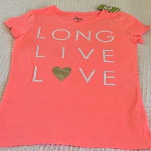 NWT Girls size L 10-12 T-shirt. Long live love